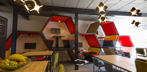 Patio -  architectuur en interieur co-working space Gent 2016